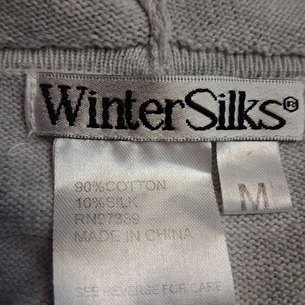 WinterSilks Light Gray Knit Top Size M - Picture 4 of 17